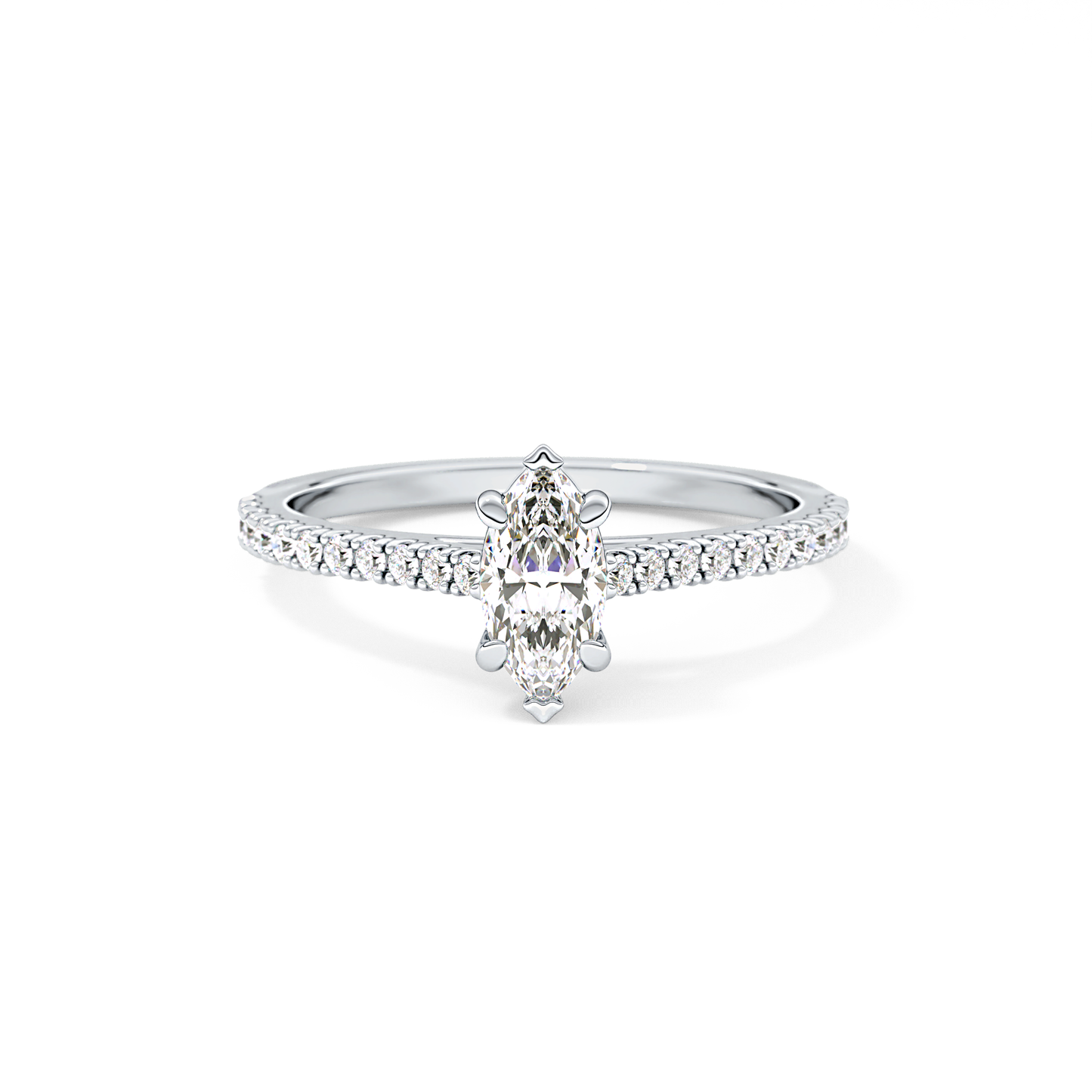 Marquise Pave Lab Grown Diamond Engagement Ring