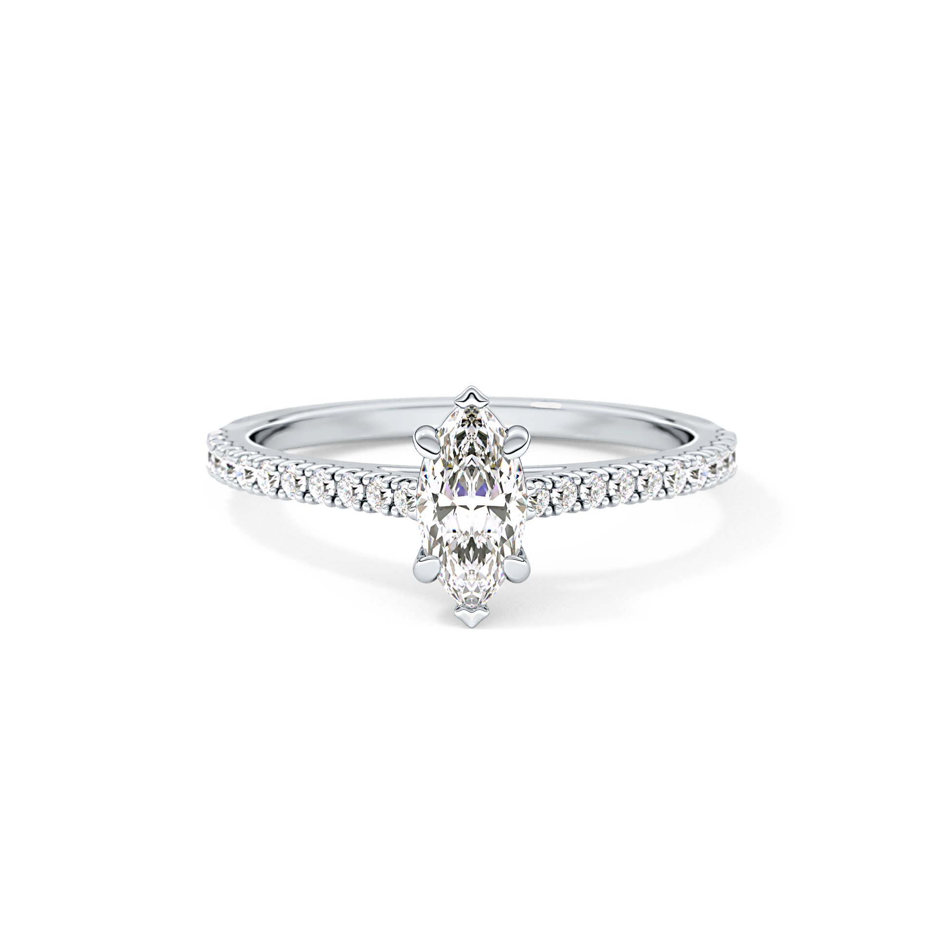 Marquise Pave Lab Grown Diamond Engagement Ring