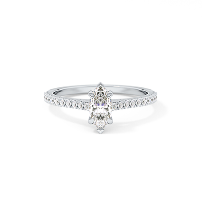 Marquise Pave Lab Grown Diamond Engagement Ring