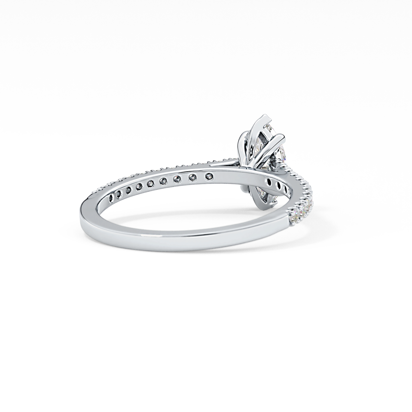 Marquise Pave Lab Grown Diamond Engagement Ring