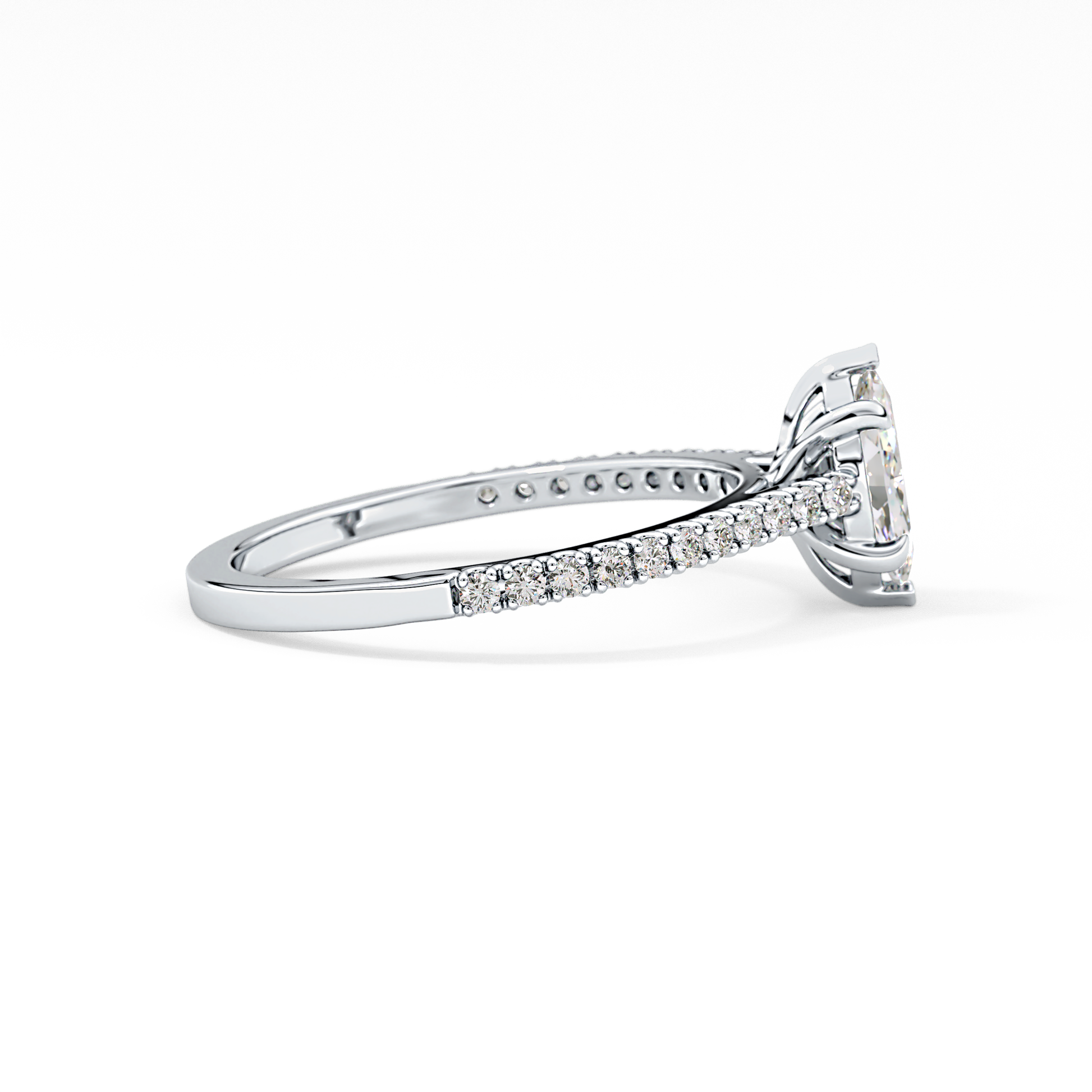 Marquise Pave Lab Grown Diamond Engagement Ring