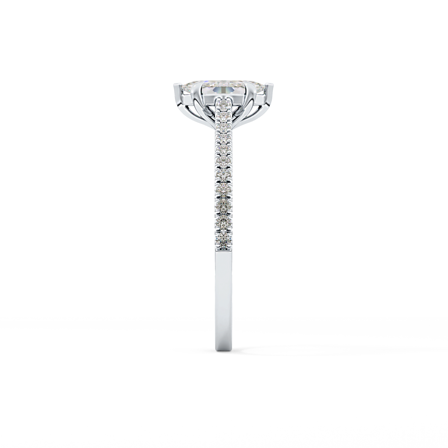 Marquise Pave Lab Grown Diamond Engagement Ring
