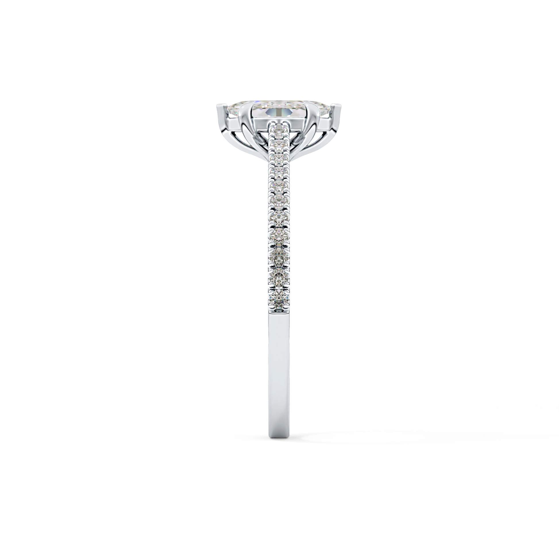 Marquise Pave Lab Grown Diamond Engagement Ring