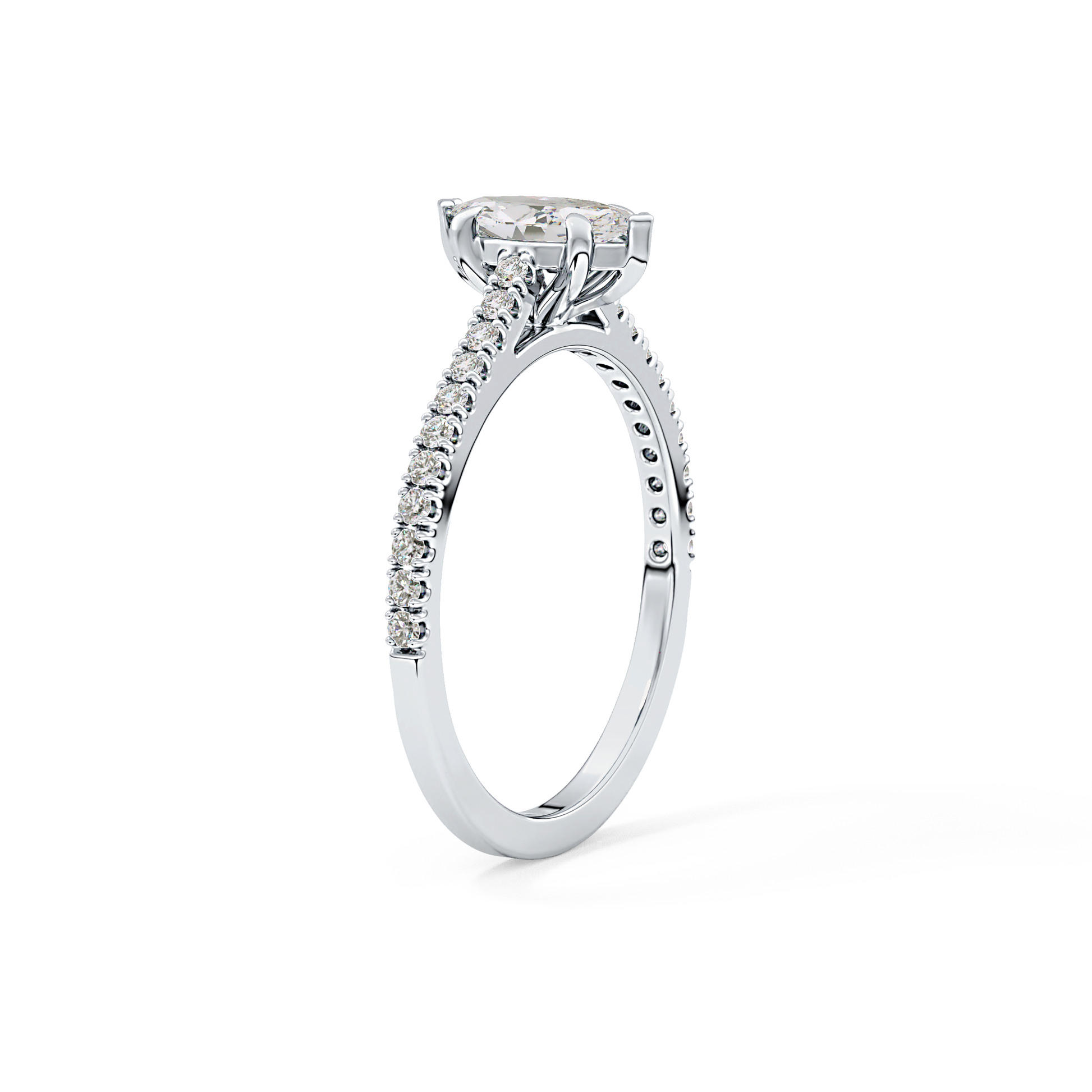 Marquise Pave Lab Grown Diamond Engagement Ring