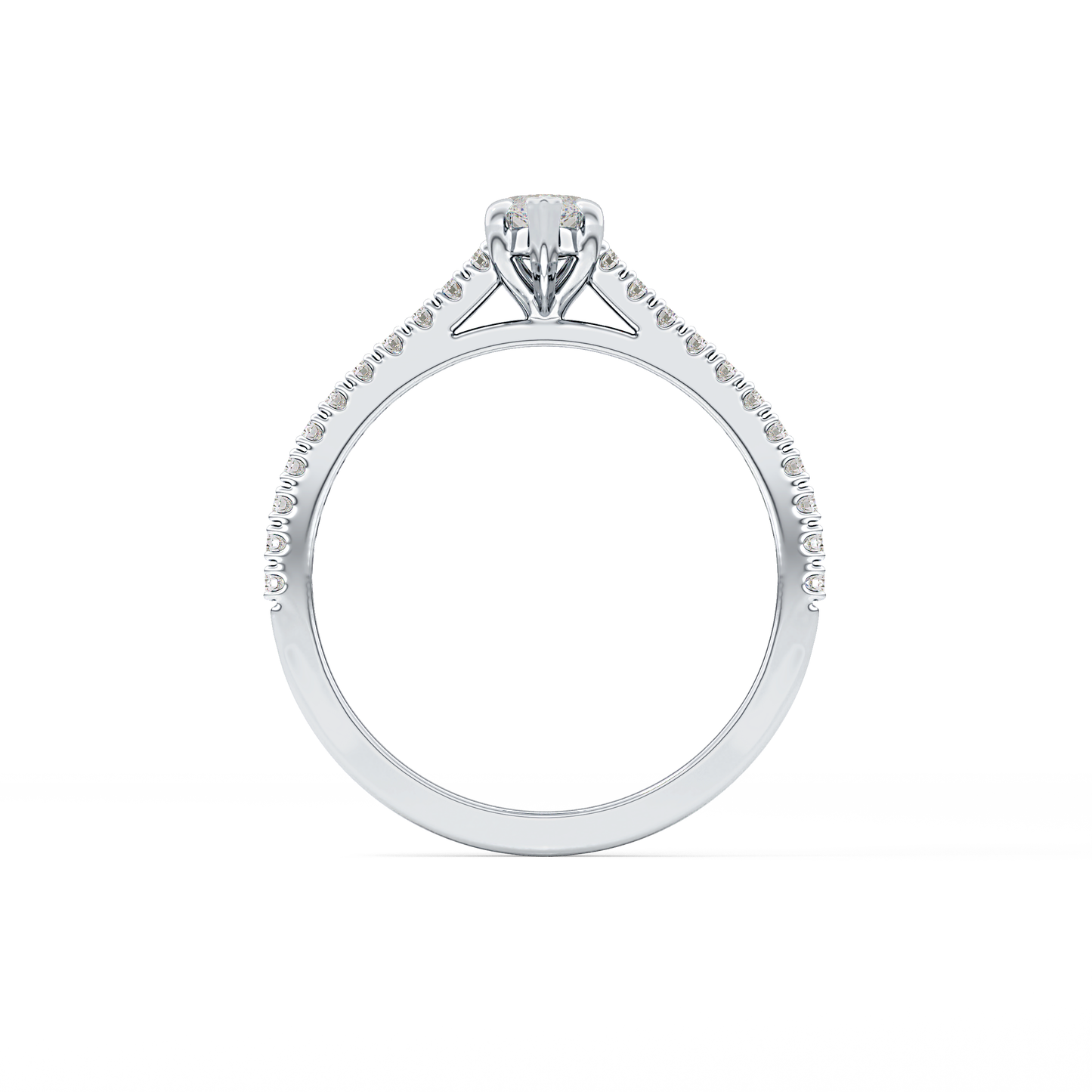 Marquise Pave Lab Grown Diamond Engagement Ring