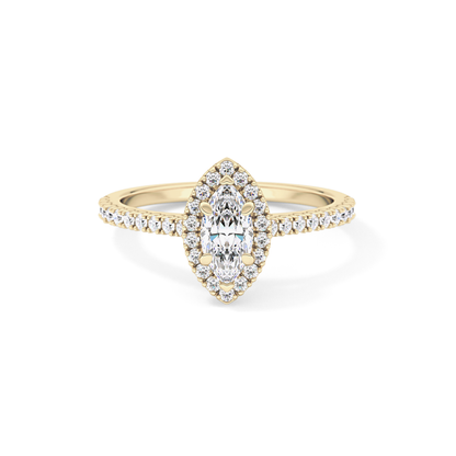 Marquise Halo & Pave Lab Grown Diamond Engagement Ring