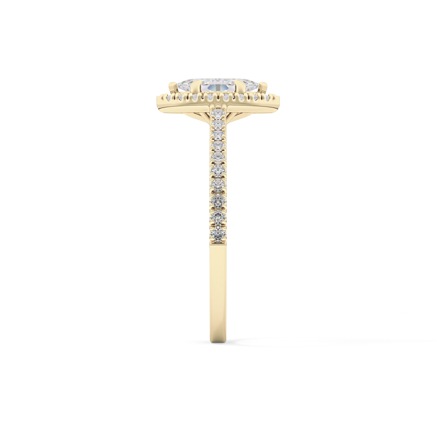 Marquise Halo & Pave Lab Grown Diamond Engagement Ring