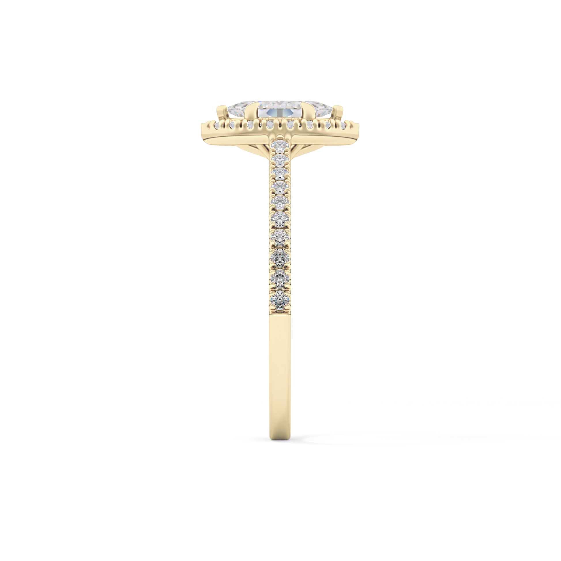 Marquise Halo & Pave Lab Grown Diamond Engagement Ring