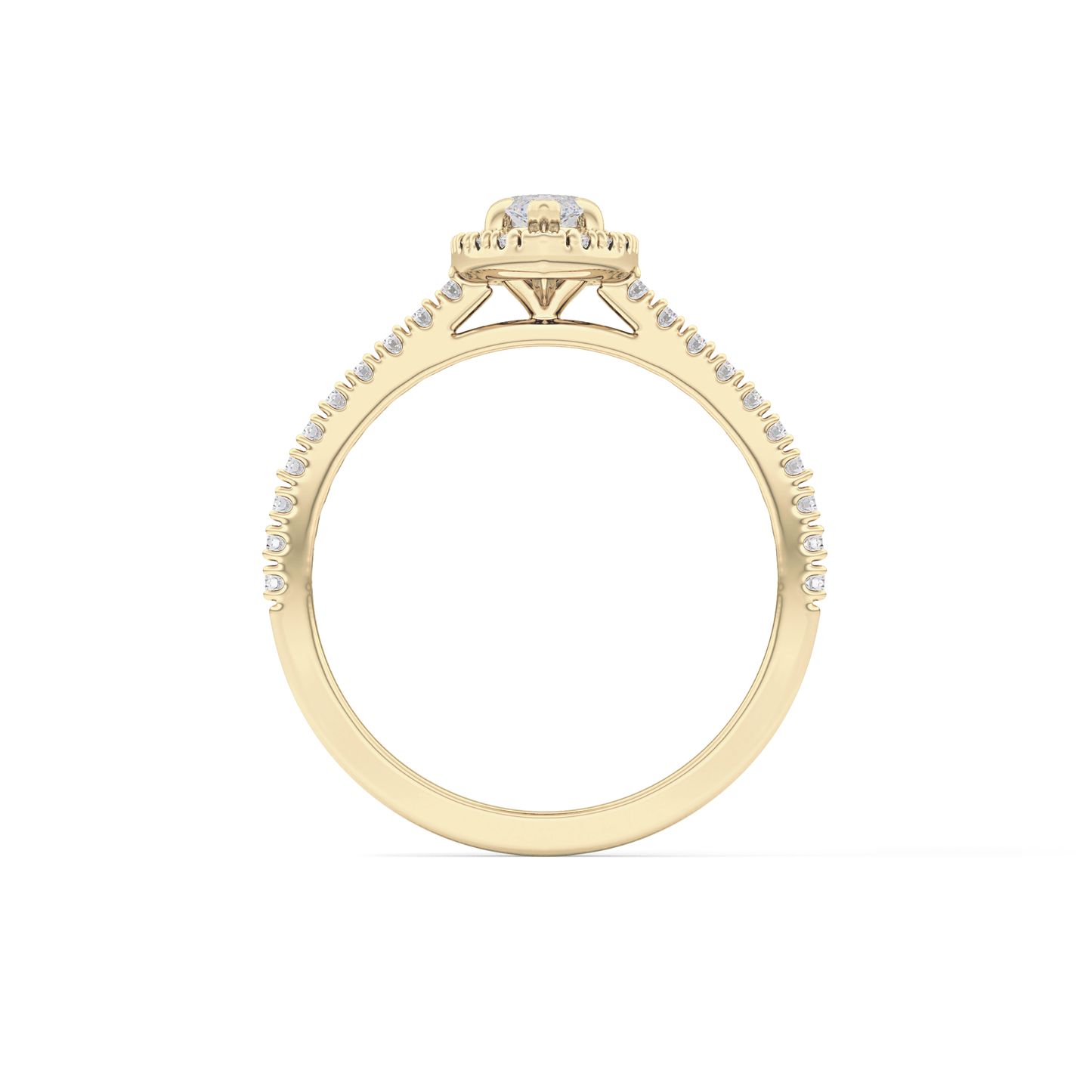 Marquise Halo & Pave Lab Grown Diamond Engagement Ring
