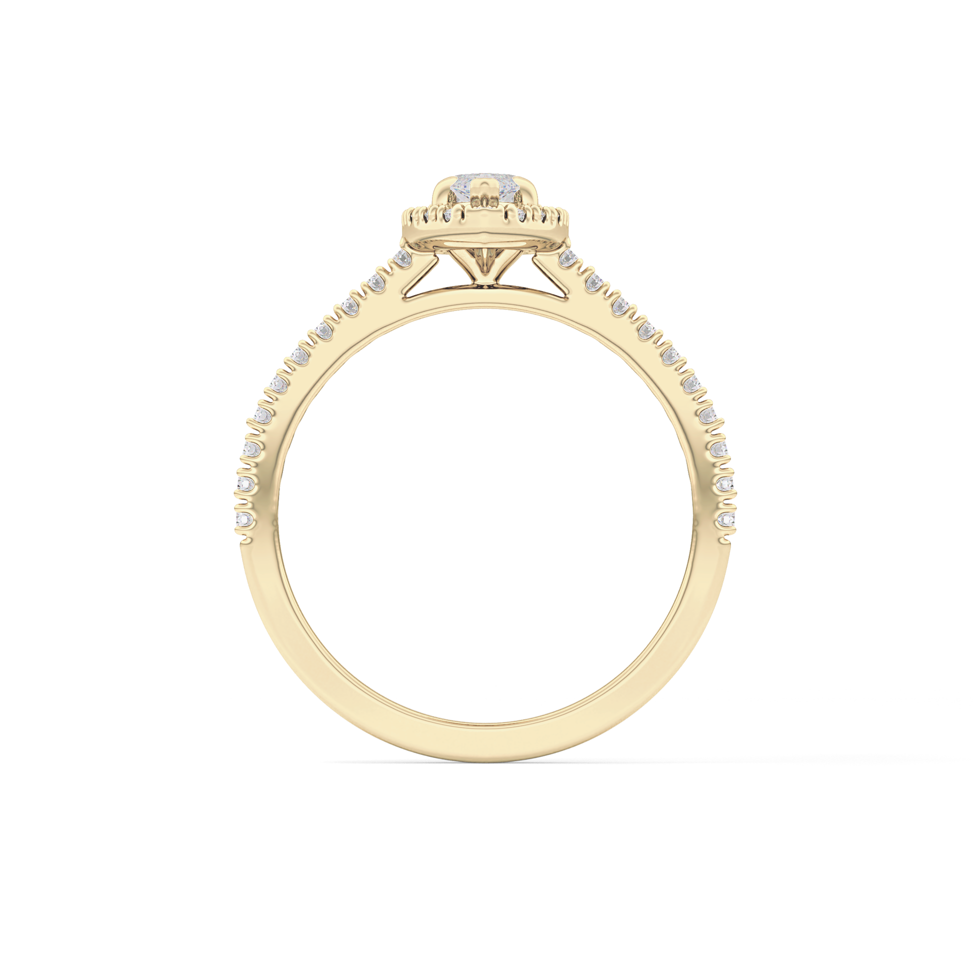 Marquise Halo & Pave Lab Grown Diamond Engagement Ring