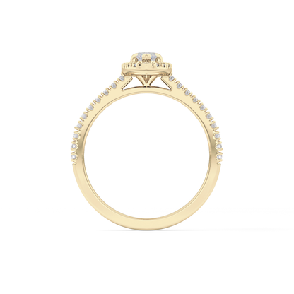 Marquise Halo & Pave Lab Grown Diamond Engagement Ring
