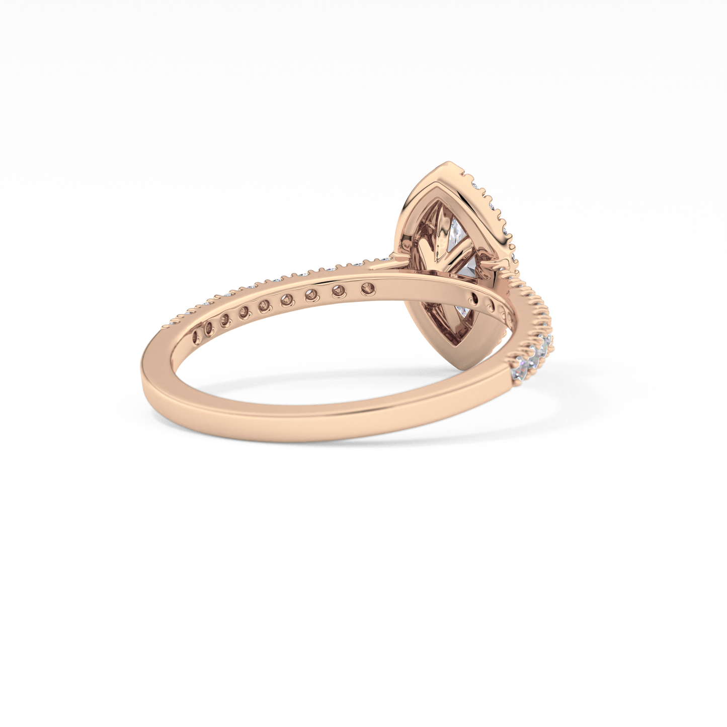 Marquise Halo & Pave Lab Grown Diamond Engagement Ring