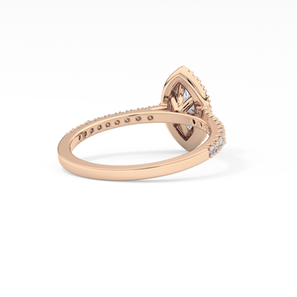 Marquise Halo & Pave Lab Grown Diamond Engagement Ring