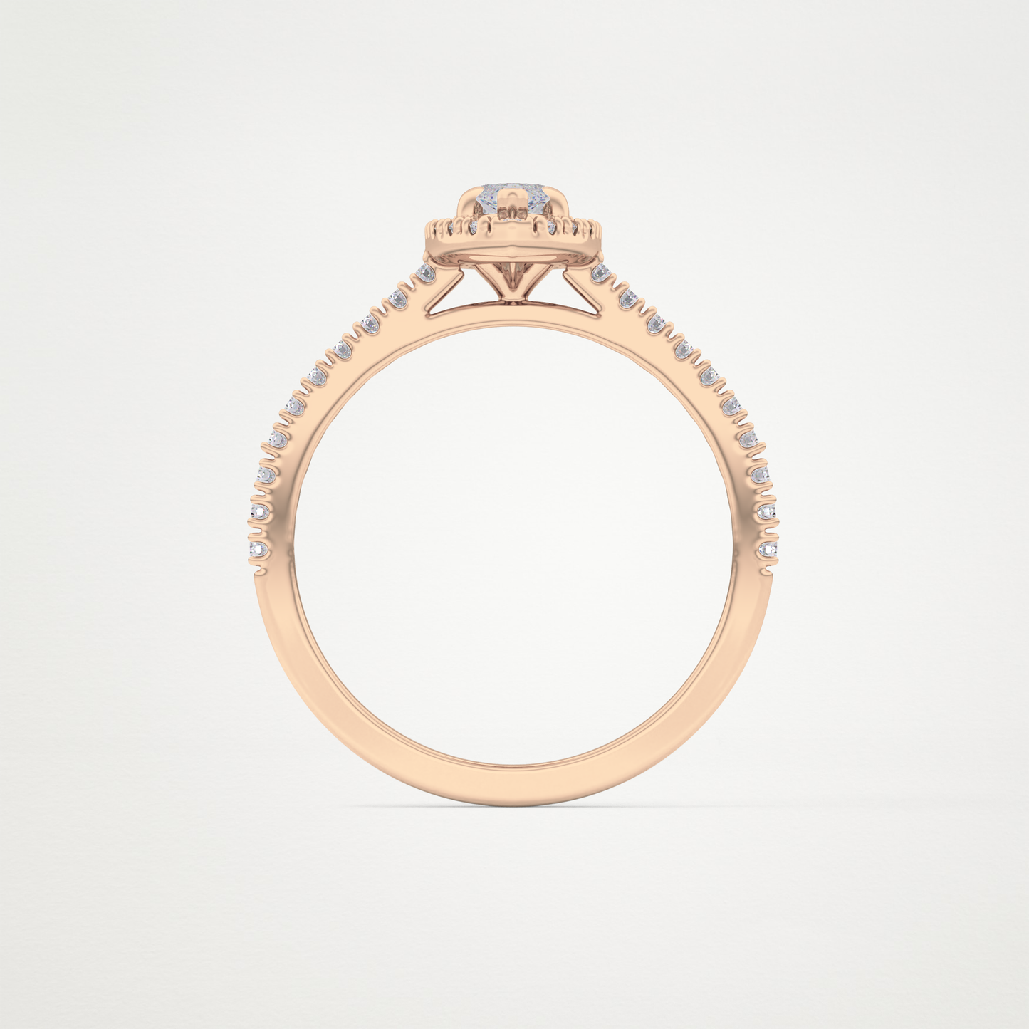 Marquise Halo & Pave Lab Grown Diamond Engagement Ring