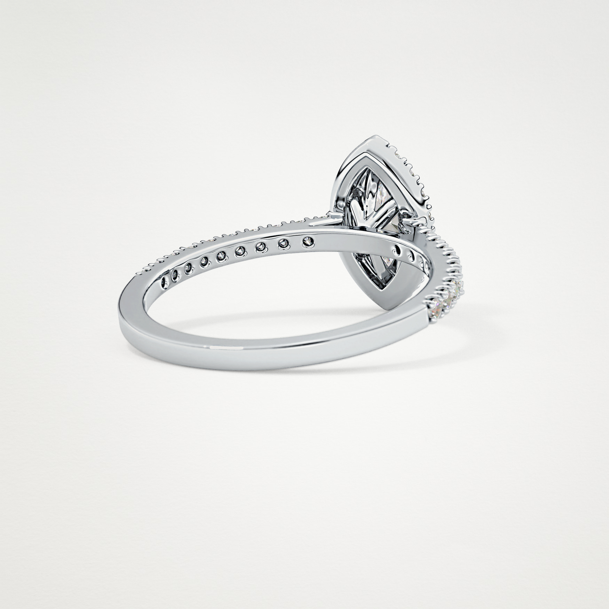 Marquise Halo & Pave Lab Grown Diamond Engagement Ring