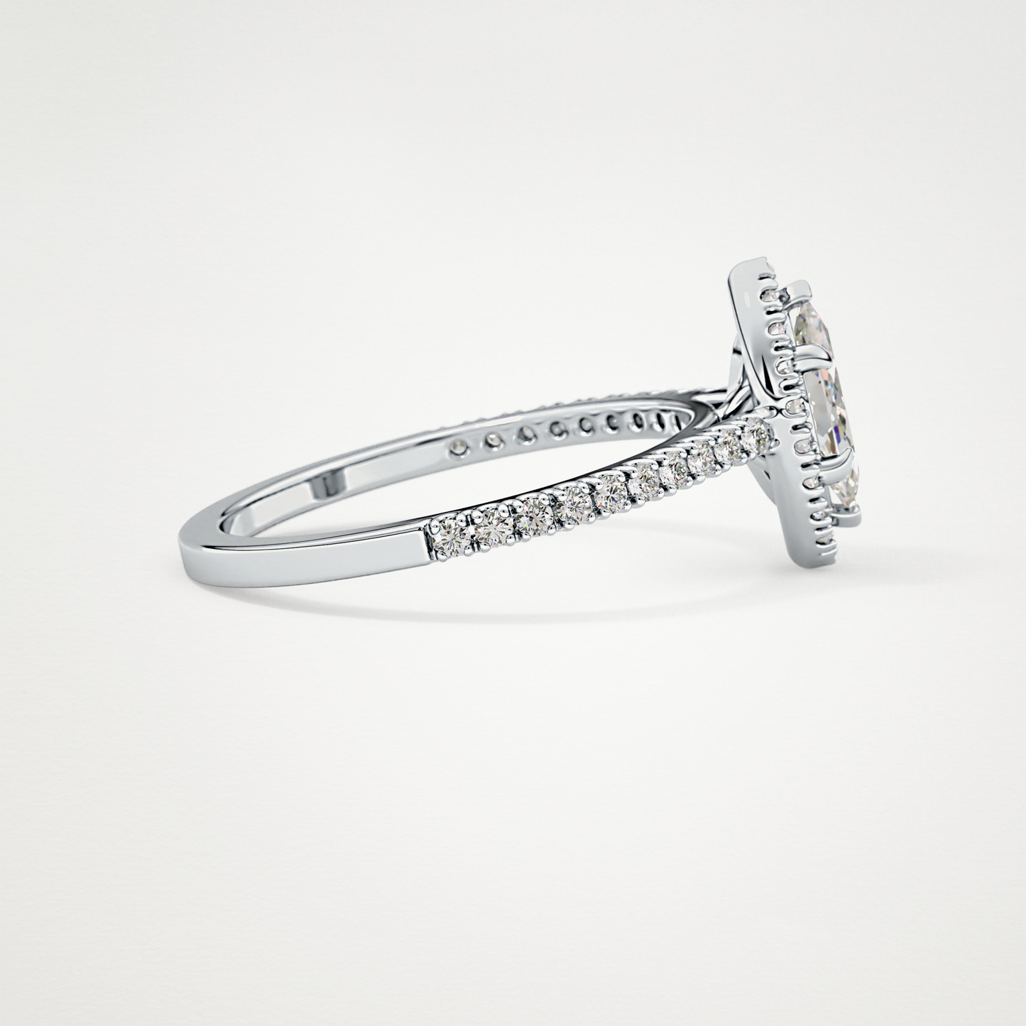 Marquise Halo & Pave Lab Grown Diamond Engagement Ring