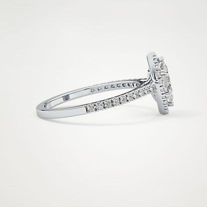 Marquise Halo & Pave Lab Grown Diamond Engagement Ring