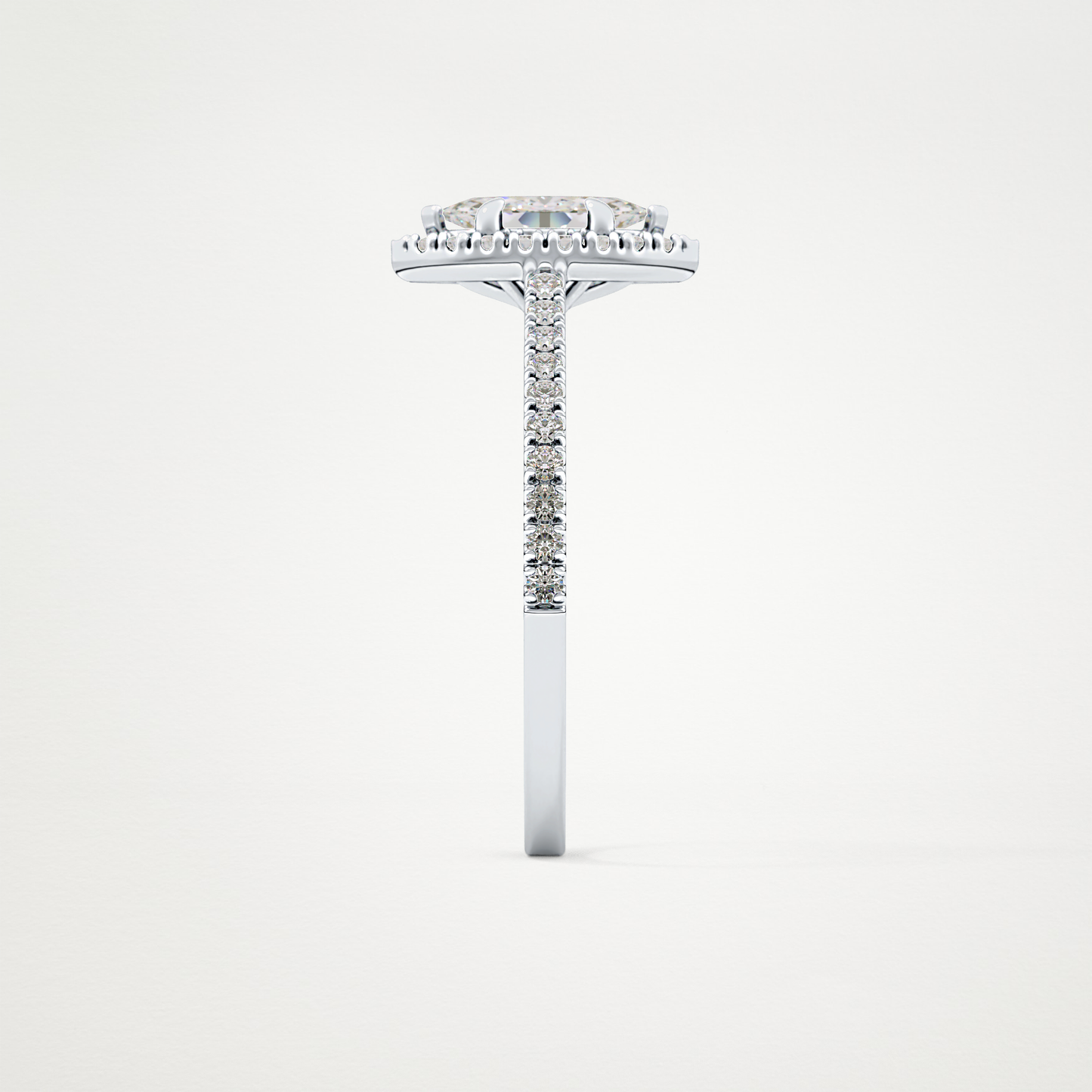 Marquise Halo & Pave Lab Grown Diamond Engagement Ring