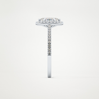Marquise Halo & Pave Lab Grown Diamond Engagement Ring