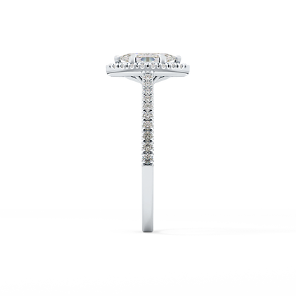 Marquise Halo & Pave Lab Grown Diamond Engagement Ring