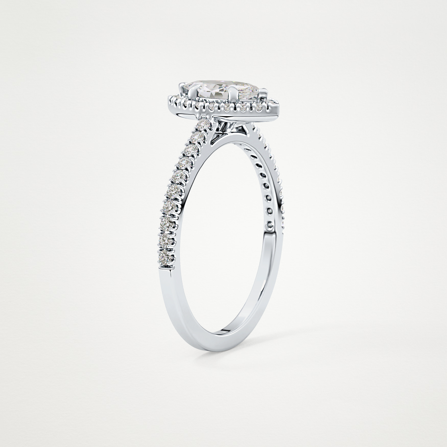 Marquise Halo & Pave Lab Grown Diamond Engagement Ring