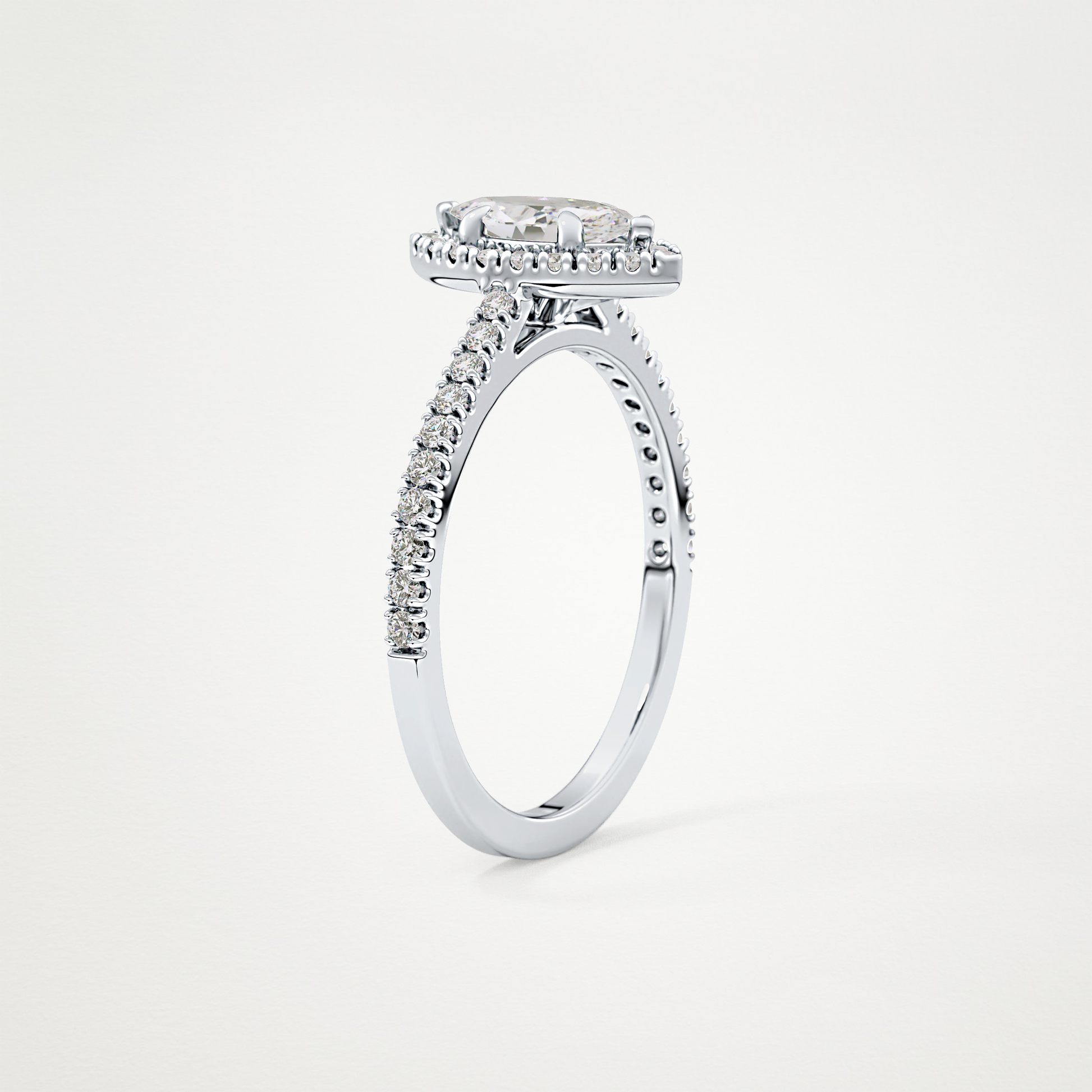 Marquise Halo & Pave Lab Grown Diamond Engagement Ring