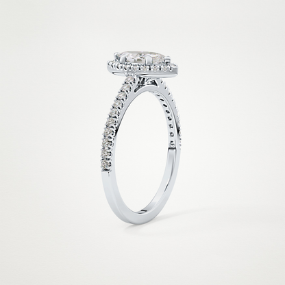Marquise Halo & Pave Lab Grown Diamond Engagement Ring