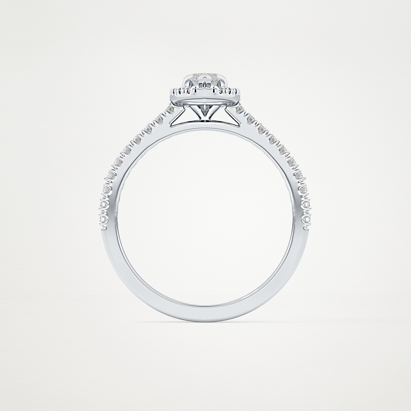 Marquise Halo & Pave Lab Grown Diamond Engagement Ring