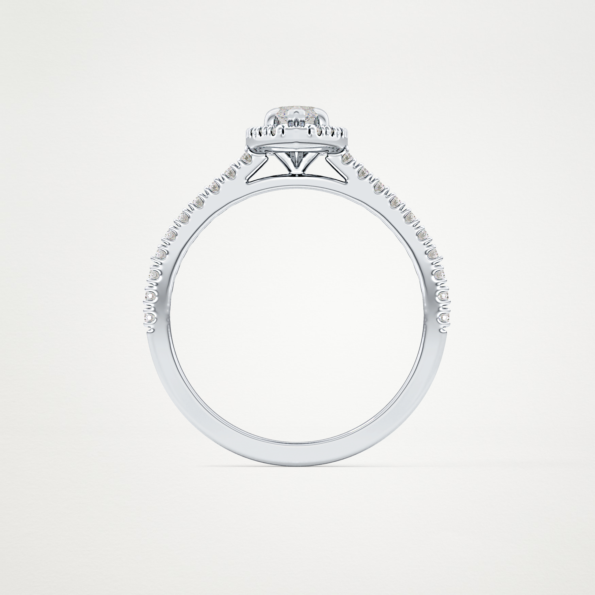 Marquise Halo & Pave Lab Grown Diamond Engagement Ring