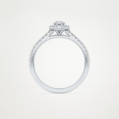 Marquise Halo & Pave Lab Grown Diamond Engagement Ring