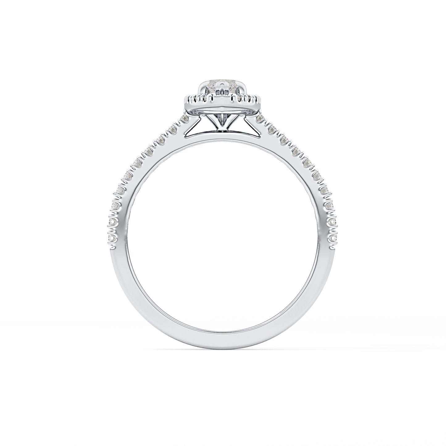 Marquise Halo & Pave Lab Grown Diamond Engagement Ring