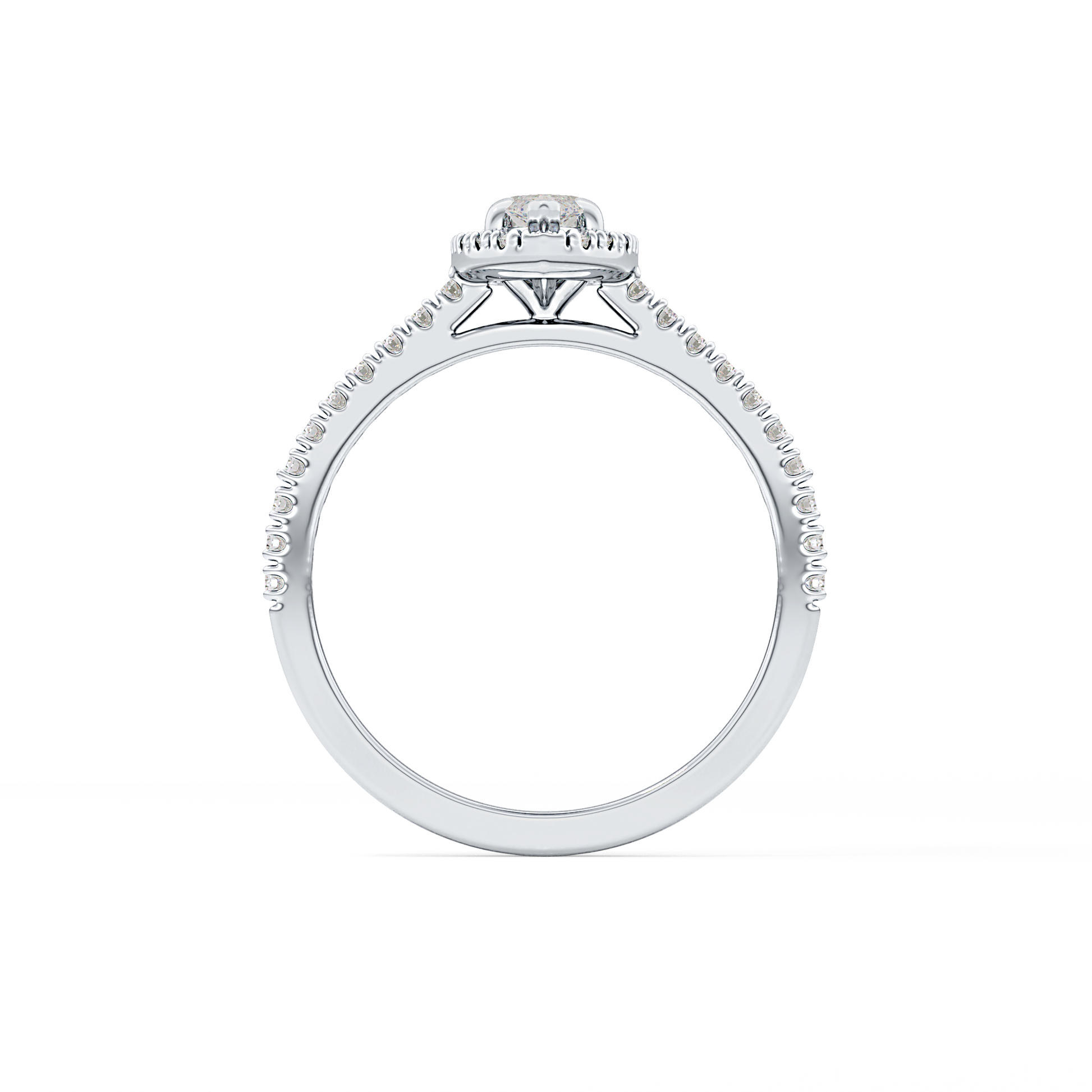 Marquise Halo & Pave Lab Grown Diamond Engagement Ring