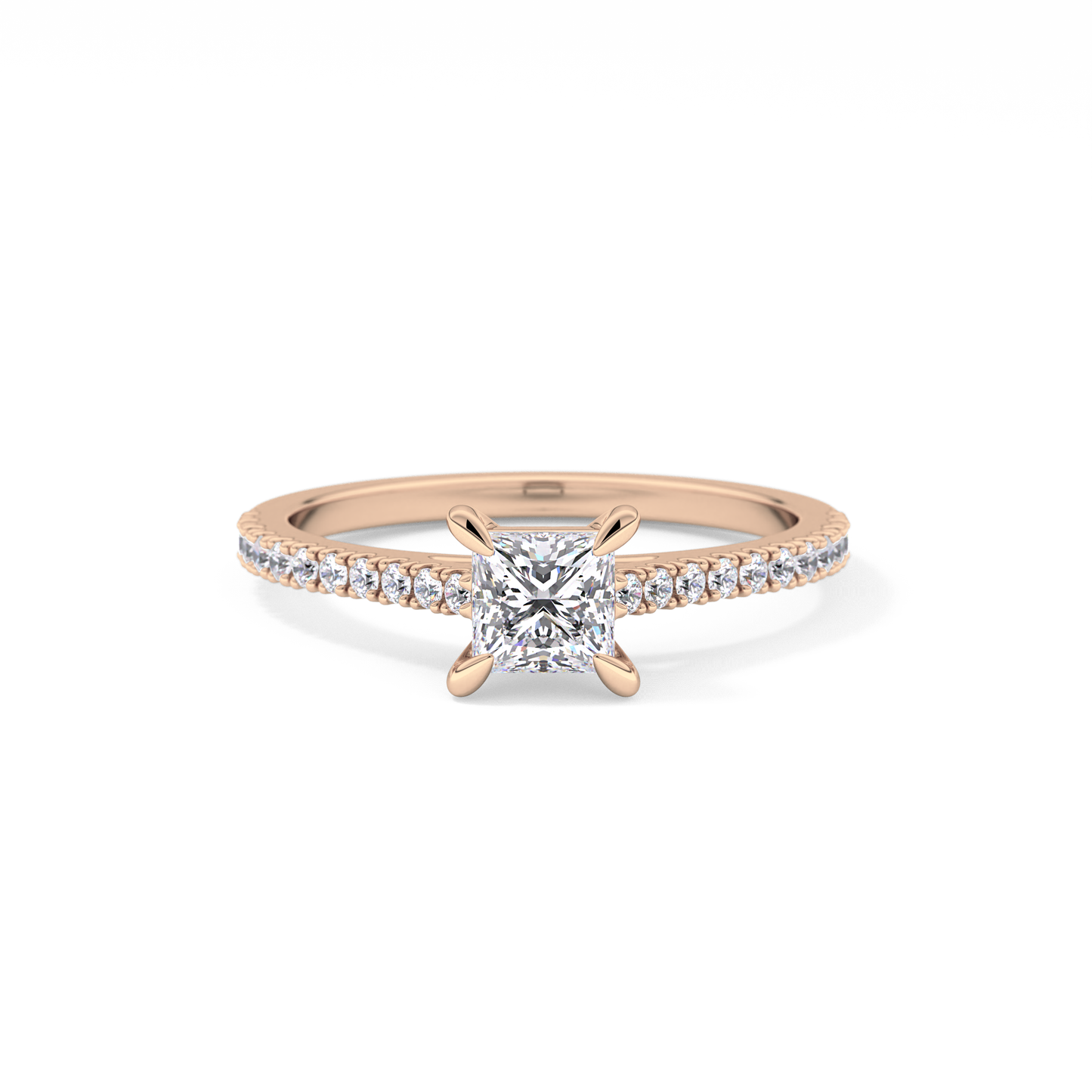 Princess Pave Lab Grown Diamond Engagement Ring