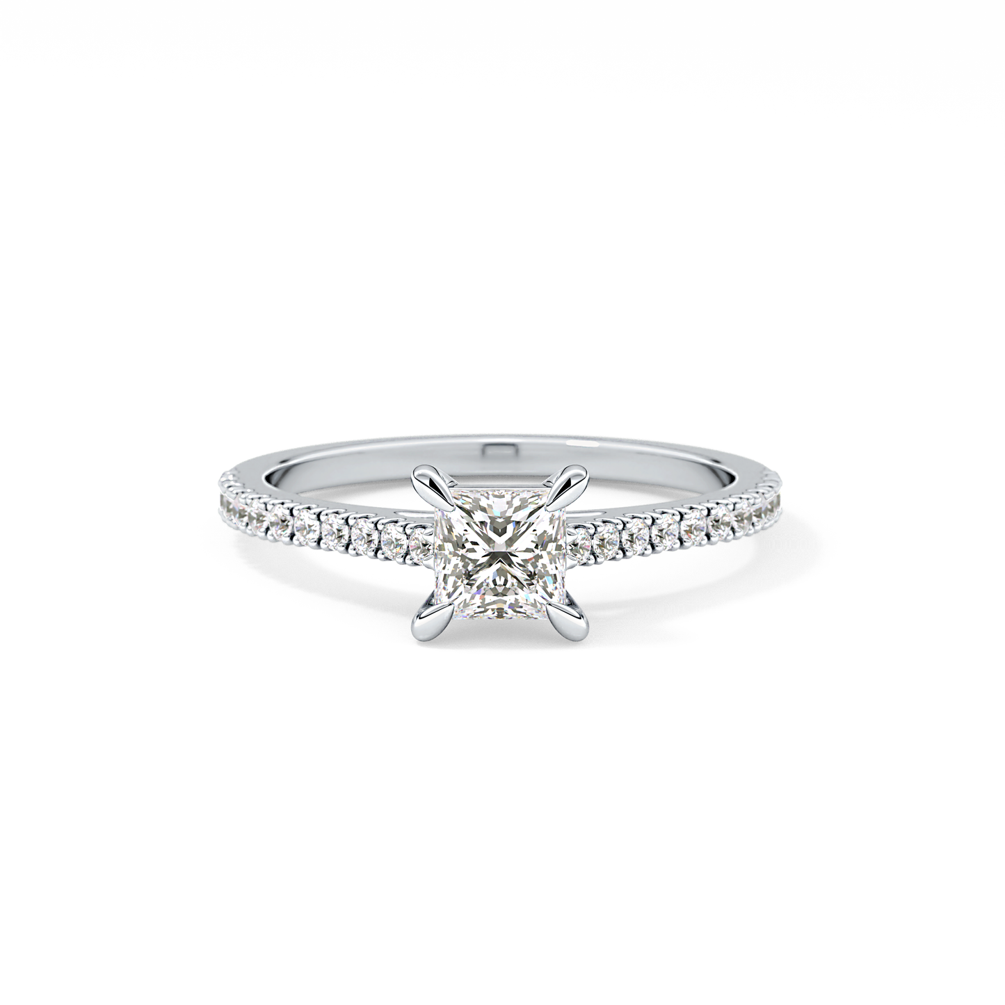 Princess Pave Lab Grown Diamond Engagement Ring