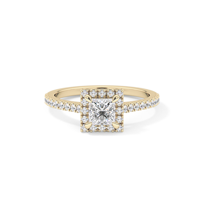 Princess Halo & Pave Lab Grown Diamond Engagement Ring