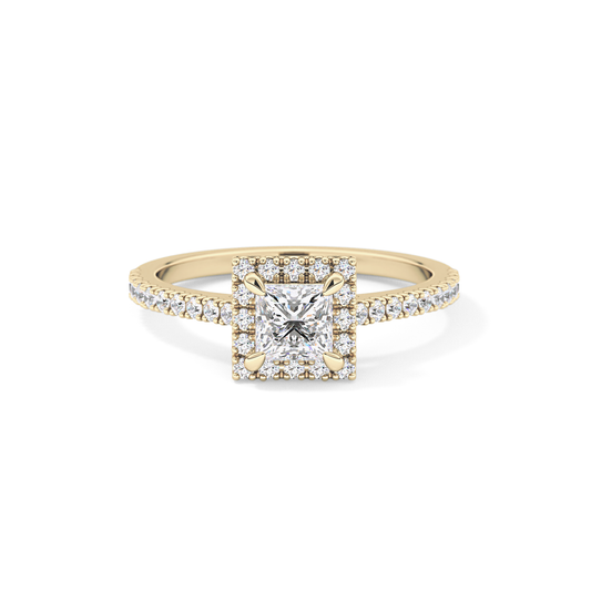 Princess Halo & Pave Lab Grown Diamond Engagement Ring
