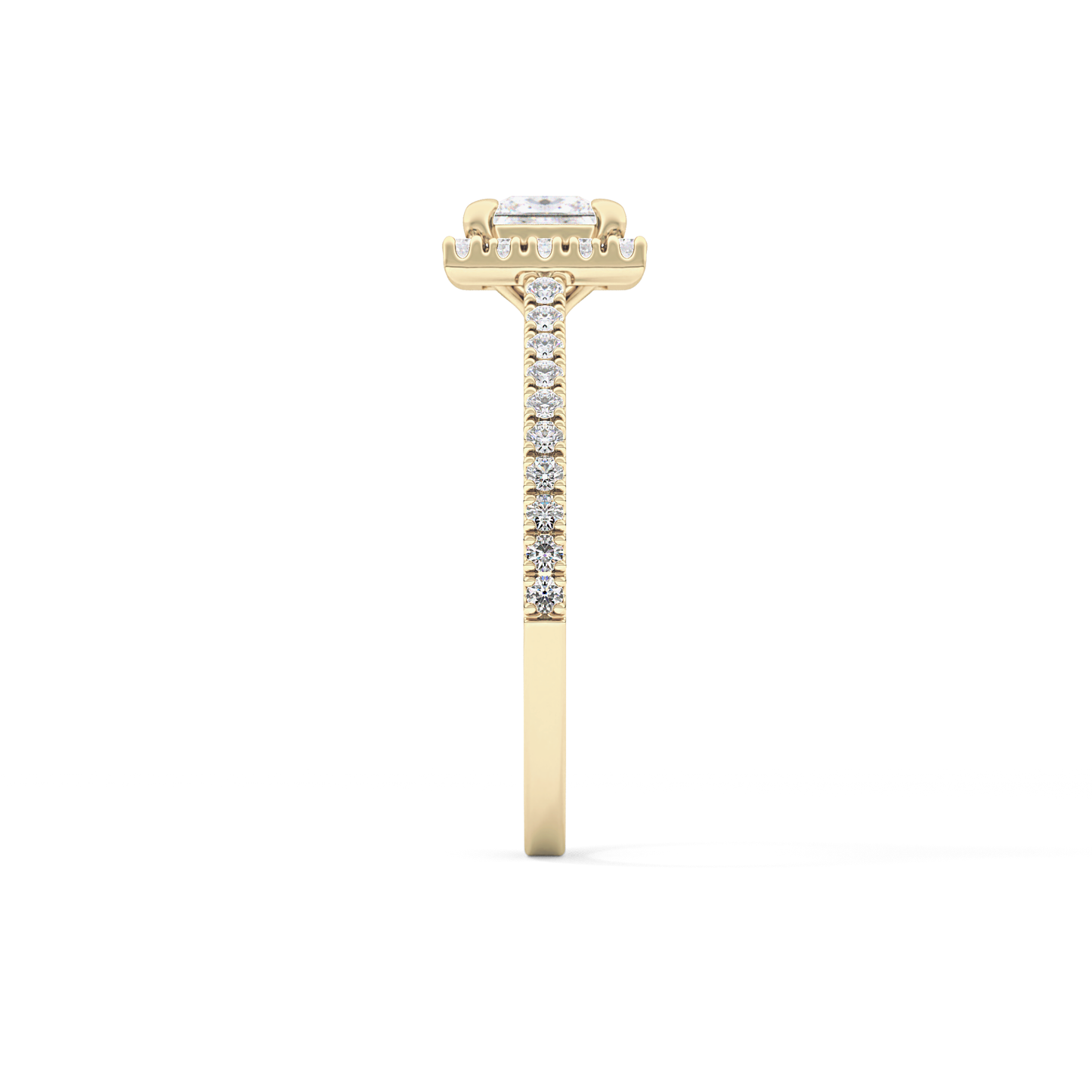 Princess Halo & Pave Lab Grown Diamond Engagement Ring