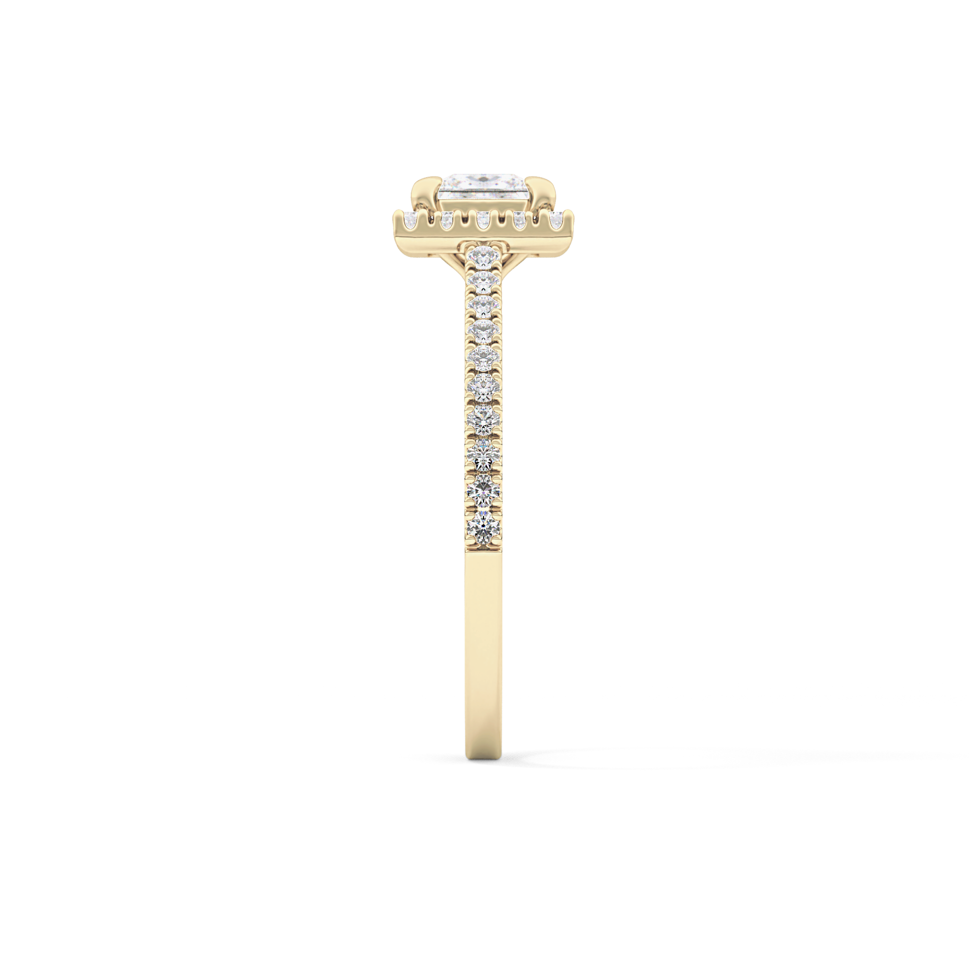 Princess Halo & Pave Lab Grown Diamond Engagement Ring