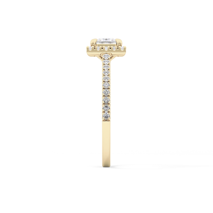 Princess Halo & Pave Lab Grown Diamond Engagement Ring