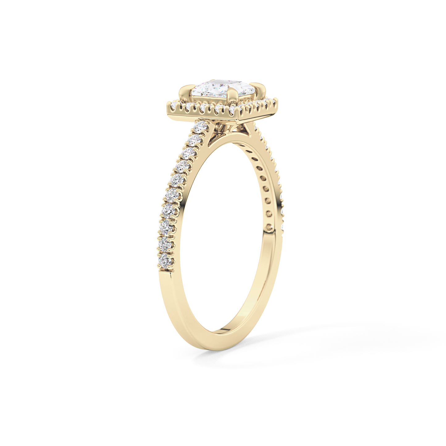 Princess Halo & Pave Lab Grown Diamond Engagement Ring