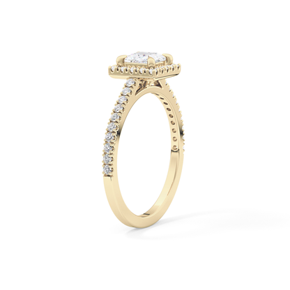 Princess Halo & Pave Lab Grown Diamond Engagement Ring