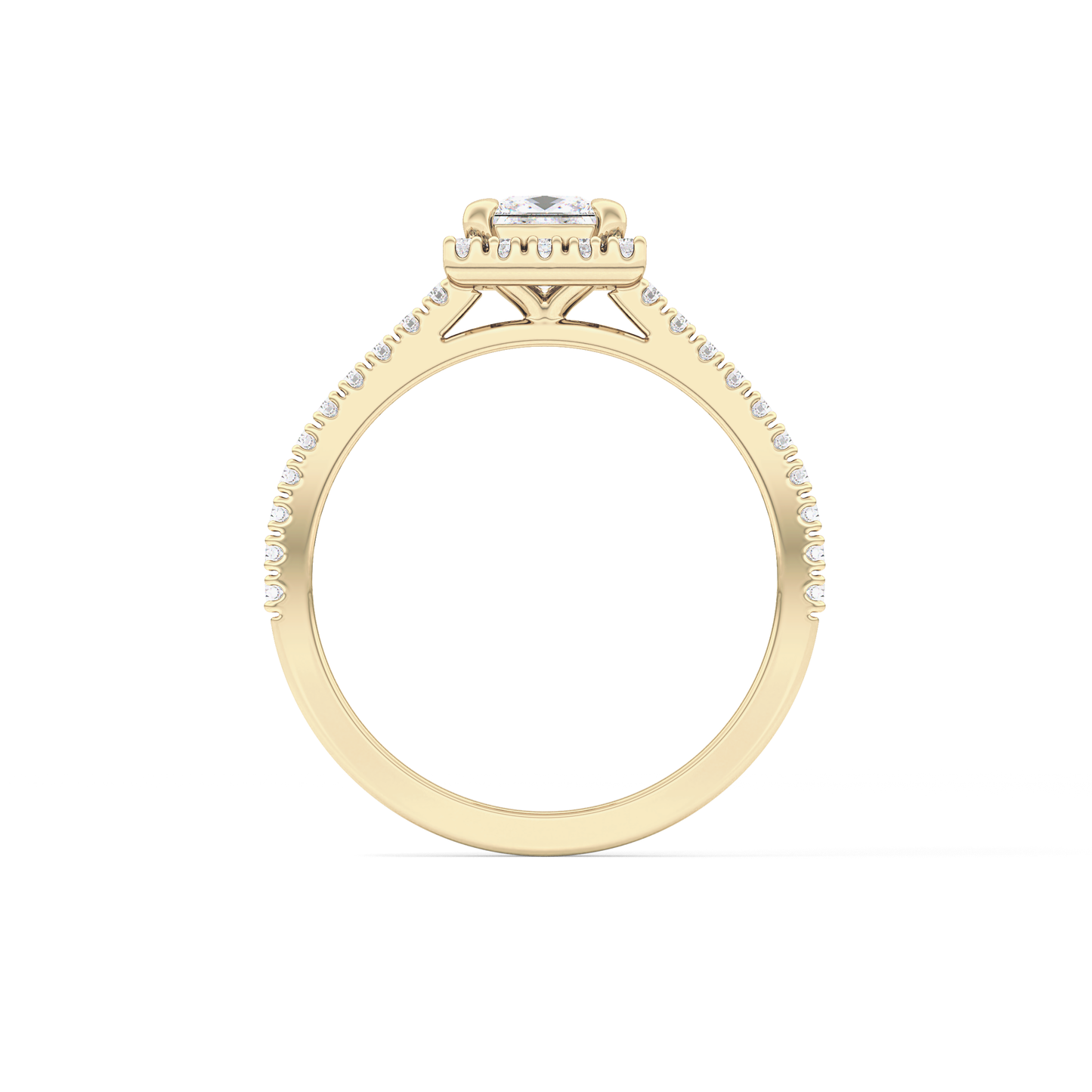 Princess Halo & Pave Lab Grown Diamond Engagement Ring