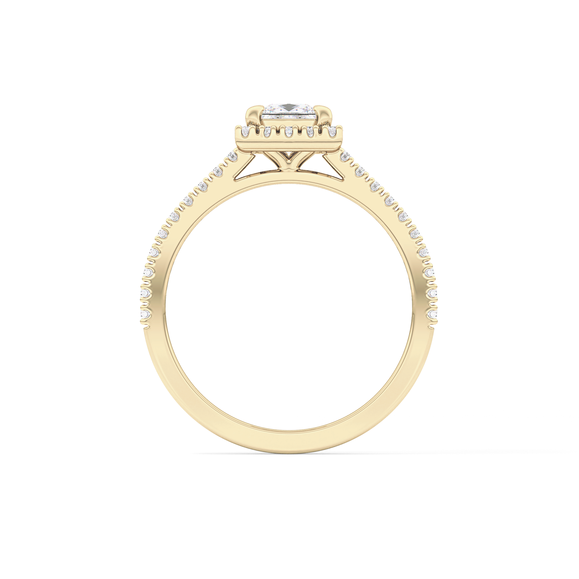 Princess Halo & Pave Lab Grown Diamond Engagement Ring
