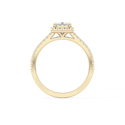 Princess Halo & Pave Lab Grown Diamond Engagement Ring