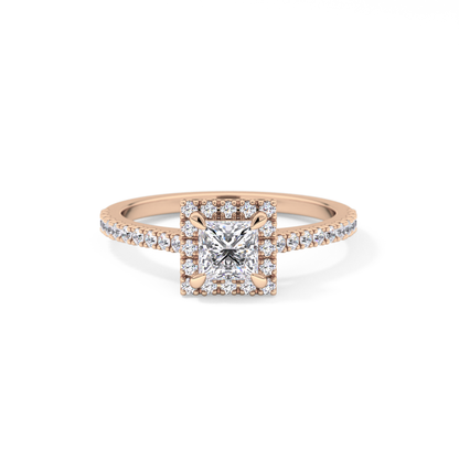 Princess Halo & Pave Lab Grown Diamond Engagement Ring