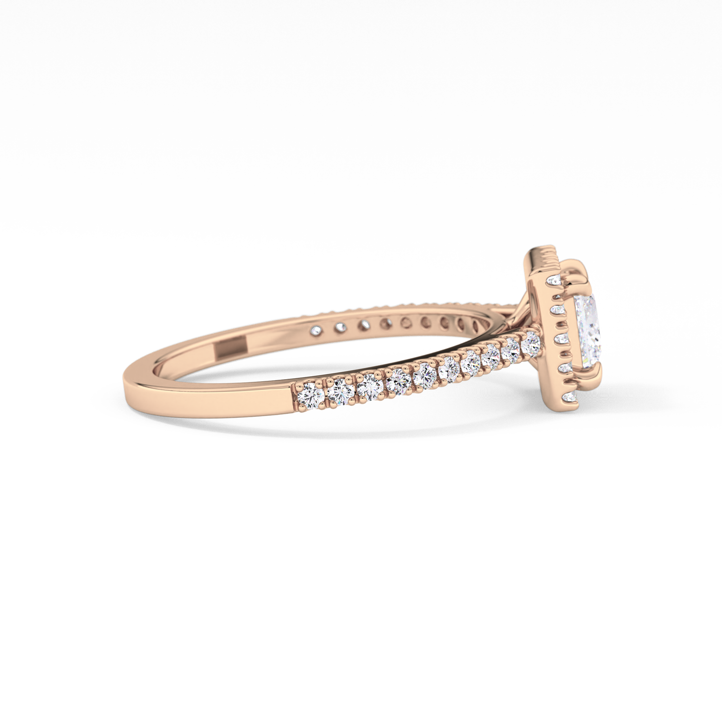 Princess Halo & Pave Lab Grown Diamond Engagement Ring