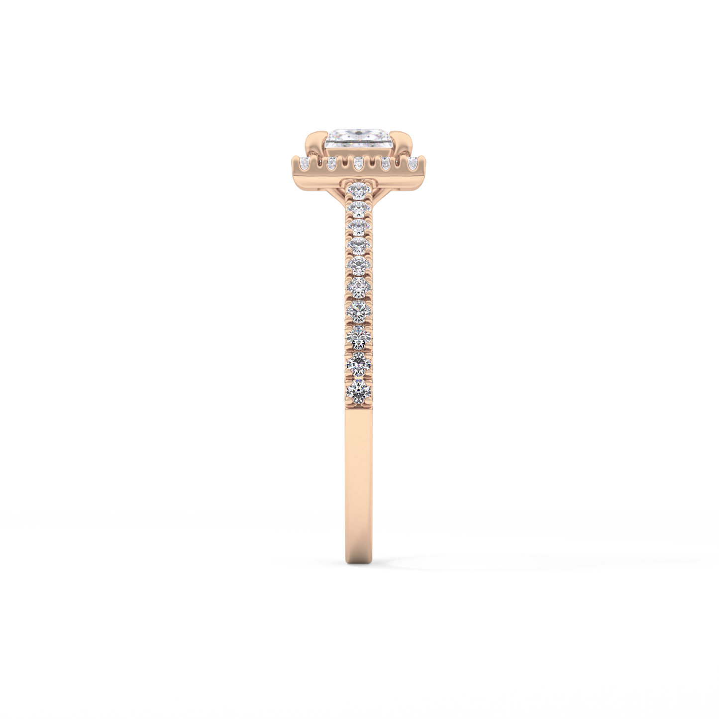 Princess Halo & Pave Lab Grown Diamond Engagement Ring