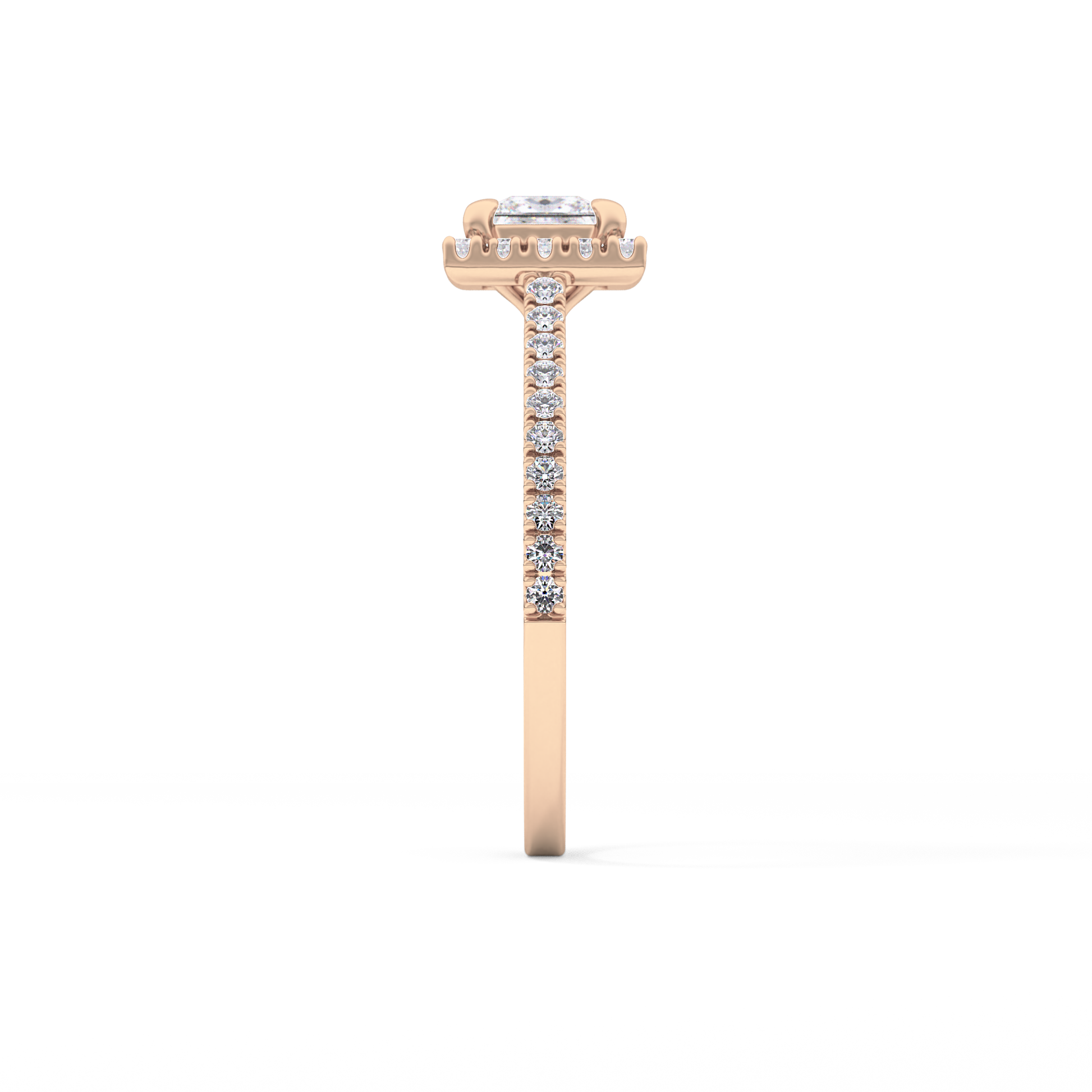 Princess Halo & Pave Lab Grown Diamond Engagement Ring