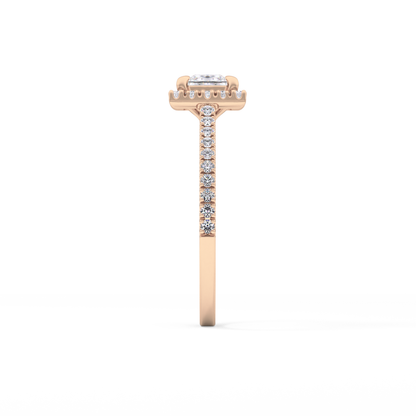 Princess Halo & Pave Lab Grown Diamond Engagement Ring