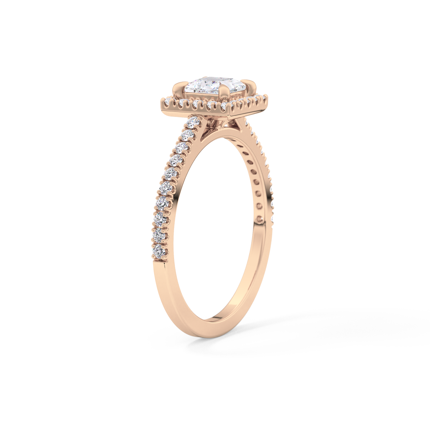 Princess Halo & Pave Lab Grown Diamond Engagement Ring